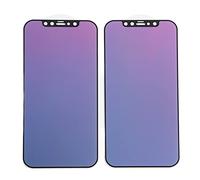 Rankomu Protector de pantalla de teléfono antimiradas para teléfono, 2 unidades, antimiradas, antiluz azul, película protectora de vidrio templado para iPhone 12, 6.1 pulgadas, color degradado