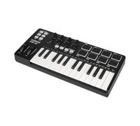 Rankomu synthesizerkeyboard - Controlador de teclado MIDI de 25 teclas, máquina portátil para hacer ritmos con perillas asignables, botones, atenuadores, fuente de alimentación USB de 5 V para
