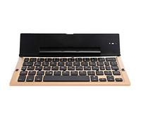 Rankomu Teclado mini teclado para Bluetooth, diseño cuadrado plegable con soporte, accesorio compacto para PC, piezas de computadora portátil, acabado dorado