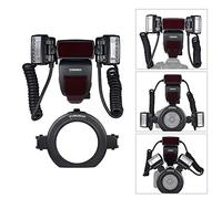 Rankomu YN24EX Flash macro de doble cabeza Speedlite GN18 TTL flash automático/manual 5600K, tiempo de reciclaje de 3s, 7 anillos adaptadores para A7III A7IV A7R III A7S III A7C A9II A6600 A6500 A6300