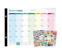 Ranley Calendario borrable en, calendario planificador con cancelación en Gen 2026-jun 2027 | Agenda reutilizable para programación | Para casa, cocina, escuela oficina