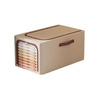 Ranley Contenedores de almacenamiento de tela, cajas de almacenamiento transparentes para ropa, ventana transparente, doble cremallera, impermeable, para dormitorio, lavandería