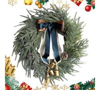 Ranley Corona navideña, decoración artificial con campana - Decoración para adornos navideños - Fiestas invernales entrada puerta de entrada