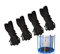 Ranley Cuerda de conexión de Red de trampolín, Piezas de Repuesto de Cuerda de Amarre Negra, Cuerda de Red de Seguridad Larga, Piezas de Repuesto para Red de de Seguridad para trampolín