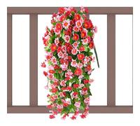 Ranley Flores artificiales, plantas artificiales para exteriores | 50 cm margaritas realistas anti-desvanecimiento resistentes a los agentes atmosféricos seda decorativa verde natural estilo rústico