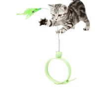 Ranley Juguete para gatos, juguete para gatos domésticos, bonito juguete para gatos con pluma, juguete creativo para gatos con collar de goma ajustable, accesorios de relajación