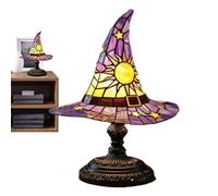 Ranley Lámpara de mesa de Halloween - Lámpara de escritorio decorativa con forma de sombrero - Escultura de colores alimentada por USB - Para casa, café, salón