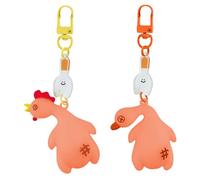 Ranley Llavero de pollo | Colgante de pato y gallinas - 2 colgantes con cambio de color, decoración de coche, accesorios para espejo interior para mujer y hombre