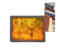 Ranley s de luz 3D,de luz 3D - Luz de sombra decorativa,s de sombras, esculturas de papel con LED, lámparas de mesa de noche, decorativa para escritorio