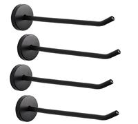 Rannb Gancho de pared de acero inoxidable con superficie mate negra de 145 mm de longitud, paquete de 4 unidades
