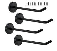 Rannb Gancho de pared de acero inoxidable largo para colgar batas de cocina, dormitorio y sala de estar, 120 mm de longitud, paquete de 4