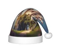 rannsut Castillo de cuento de hadas romántico 04 impresión sombrero de Navidad comodidad sombreros de Papá Noel para fiesta de disfraces de Navidad y eventos festivos