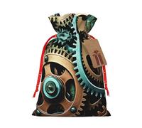 rannsut Cool Steampunk Gears - Bolsas de envoltura con cordón para almacenamiento de paquetes de Navidad, suministros de fiesta de Navidad