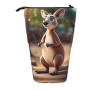 rannsut Divertidos estuches telescópicos con diseño de canguro zoológico de caricaturas, organizador para bolígrafos, cosméticos para mujeres y hombres