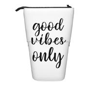 rannsut Good Vibes Only - Bolsa telescópica para lápices, organizador de cosméticos, para mujeres y hombres