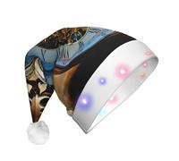 rannsut Reloj de engranajes de bronce con luces LED de Navidad, sombrero de Navidad, unisex, para festivales, cosplay, suministros de fiesta de Navidad