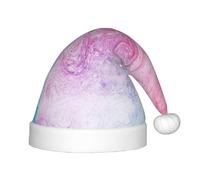 rannsut Sombrero de Navidad colorido con estampado de mármol pastel, rosa, azul, morado, cómodo sombrero de Papá Noel para fiesta de disfraces de Navidad