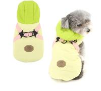 Ranphy Abrigo con capucha para perros pequeños con forro polar resistente al viento, chaqueta de invierno para cachorros con anillo en D Harnes integrado y bolsillo grande, chaleco acolchado suave y