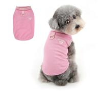 Ranphy Camiseta de punto acanalado para perro con anillo de plomo, chaleco suave y elástico sin mangas para perros y gatos pequeños, ropa de verano transpirable para cachorros chihuahua yorki, rosa, S