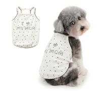 Ranphy Camisetas sin mangas para perros pequeños, chaleco suave y transpirable para cachorros, camiseta sin mangas con patrón de estrellas, para primavera y verano, para gatos Yorkie Chihuahua, blanco