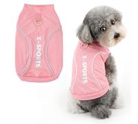 Ranphy Cool-Touch - Camiseta reflectante extra pequeña para perro, elástica, ligera, con anillo en D y letra, sin mangas, transpirable, chaleco de verano para mascotas, chihuahua, yorkie, gato, rosa