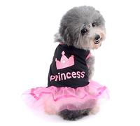 Ranphy Falda pequeña para Perro, Gato, Chihuahua, Ropa para niñas, Vestido de Princesa Corona para Cachorro, Verano, Rosa y Blanco