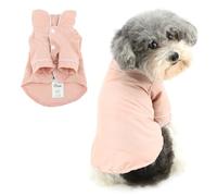 Ranphy Pijama de mezcla de algodón suave para mascotas, camisa de dormir de dos patas con solapa para perros pequeños y medianos, pijamas para cachorros, yorkie, chihuahua, bulldog, ropa de primavera