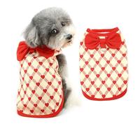 Ranphy Sudadera de forro polar para mascotas con diseño de corazones lindos para perros pequeños, cachorros, chaleco sin mangas, yorkie, chihuahua, ropa de otoño e invierno, con anillo de correa,