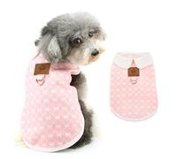 Ranphy Sudadera de forro polar para mascotas con estampado de lazos lindos para perros pequeños, cachorros, chaleco sin mangas, jersey, yorkie, chihuahua, ropa de otoño e invierno, con anillo de