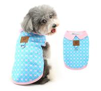 Ranphy Sudadera de forro polar para mascotas con estampado de lazos lindos para perros pequeños, cachorros, chaleco sin mangas, jersey, yorkie, chihuahua, ropa de otoño e invierno, con anillo de