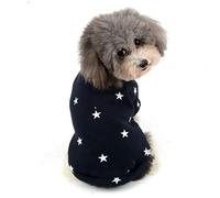 Ranphy Suéter de forro polar para perros pequeños, chándal para cachorros, ropa de chihuahua de invierno, chaqueta de algodón cómoda, azul, talla M