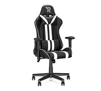 Ranqer Felix Original Silla Gaming Ergonómica con Cojines Lumbar y Cervical, Reclinable, Reposabrazos 2D, Diseño Racing, Cuero Sintético Resistente, Ideal para Esports y Oficina, Negro/Blanco