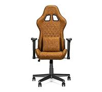 Ranqer Silla de Oficina Felix - Respaldo y Reposabrazos Ajustable Uso Diario - Silla Gaming Ergonómica - Cojín para la Espalda - Robusta Estructura de Nylon - Marrón