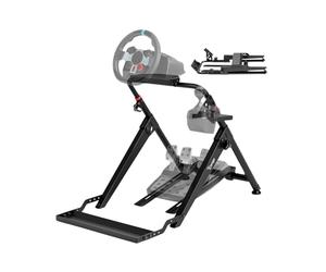 Ranqer Soporte Plegable Pro para Volante De Simulación, Estructura De Acero Ajustable, Compatible con Logitech Fanatec Thrustmaster Simagic, con Bloqueo De Asiento Y Diseño Ahorra-Espacio, Negro