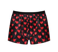 ranrann Calzoncillo Bóxer para Hombre Sexy Brillante Pantalones Cortos Verano Shorts Ropa Interior Erótica Traje de Noche Club Underwear A Negro Corazón XL