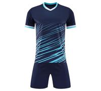 ranrann Conjunto 2 Piezas Niño Conjunto Deportivo Verano para Niños Sport Camiseta de Manga Corta y Pantalones Cortos Ropa Chándal Deporte Fútbol Baloncesto Running Azul Marino 8-9 años