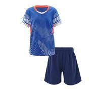 ranrann Conjunto 2 Piezas Niño Conjunto Deportivo Verano para Niños Sport Camiseta de Manga Corta y Pantalones Cortos Ropa Chándal Deporte Fútbol Baloncesto Running Azul B 11-12 años