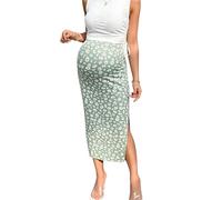 ranrann Embarazo Falda Lápiz Maternidad Rebaje Partido Ligero Blazer De Cintura Alta Boho Vintage Vacaciones Verde XL