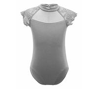 ranrann Maillot de Ballet Danza para Niña Traje Leotardo Maillot Clásico Gimnasia Sin Mangas Gimnasia Actuación Fiesta Niña Gris 5-6 años