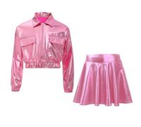 ranrann Niños Conjuntos Trajes Baile Conjunto De Jazz Para Niñas Deportivos Rosa 13-14 años