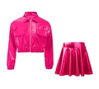 ranrann Niños Conjuntos Trajes Baile Conjunto De Jazz Para Niñas Deportivos Rosa oscuro 11-12 años