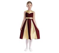 ranrann Vestido de Baile Lírico para Niñas sin Mangas Vestido de Danza Cristina Cuello Redondo Adoración Disfraz de Bailarina 5-16años borgoña 9-10 años