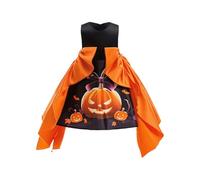 ranrann Vestido de Fiesta Disfraz de Calabaza para Niñas Faldón Espeluznante Telas de Araña Bruja Murciélago Disfraz Cuento de Hadas para Halloween Carnaval 3-8 Años Negro Naranja A 4-5 años