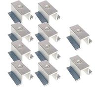 RANRAO 10 soportes de montaje para panel solar, abrazadera media para panel solar, montaje en techo fotovoltaico, abrazadera central, soportes de techo para marco de altura de 25-50 mm, aleación de