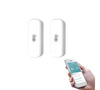 RANRAO 2 unids para Tuya WiFi higrómetro termómetro sensor para el hogar, WiFi temperatura humedad sensor con detector inalámbrico de humedad de temperatura inteligente