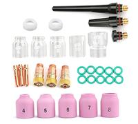 RANRAO 31 unids TIG soldadura antorcha para Stubby gas lente # 12 vidrio taza kit para WP-17/18/26