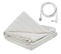 RANRAO Earthing - Sábana de cama 5% fibra de plata conductora orgánica para dormir mejor (27 x 52 pulgadas)