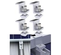 RANRAO Kit de Abrazadera de Extremo de Soporte de Panel Solar, Soportes de Abrazadera de Borde de Panel Solar, fijación de Panel Solar para Panel Solar, para Altura de módulo de 30-45 mm (4PCS 45MM)