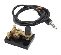RANRAO Llave CW manual automática Morse, llave de código morse, mini llave de latón CW de onda corta, llave Morse manual para transmisión/decoración