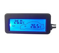RANRAO Termómetro digital para coche, interior y exterior, sensibilidad de 12 V, retroiluminación digital, pantalla LCD grande y fácil de leer